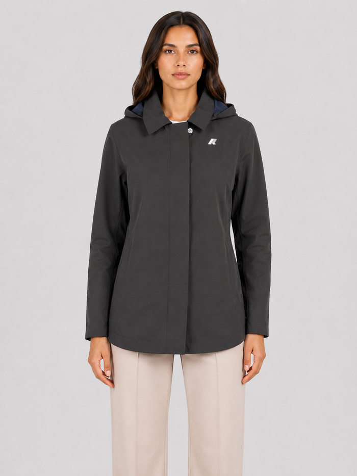 K-Way Bleizou Bonded giacca donna Black Pure – Blue Depth