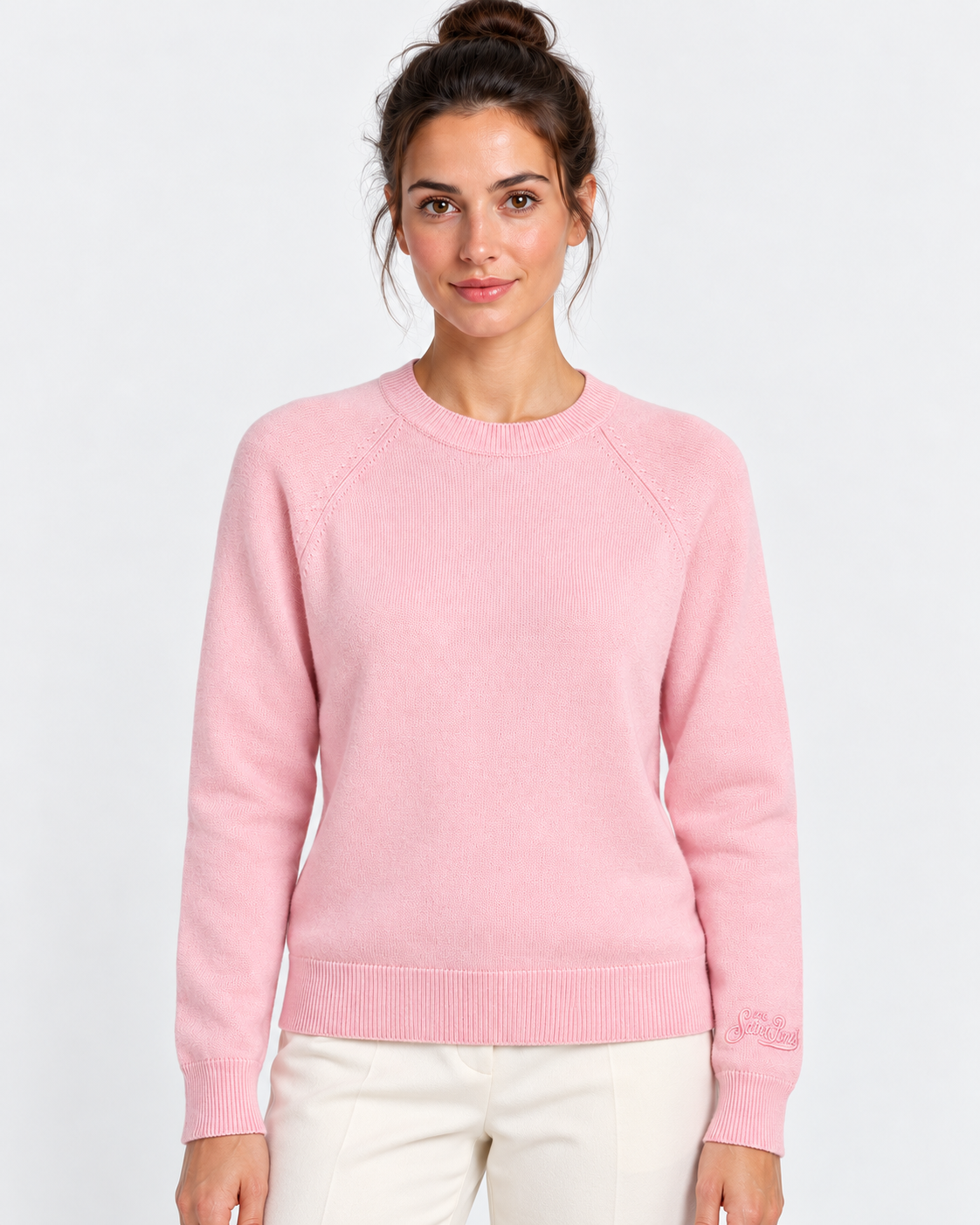 MC2 Saint Barth Maglia Donna Girocollo in Cashmere Rosa