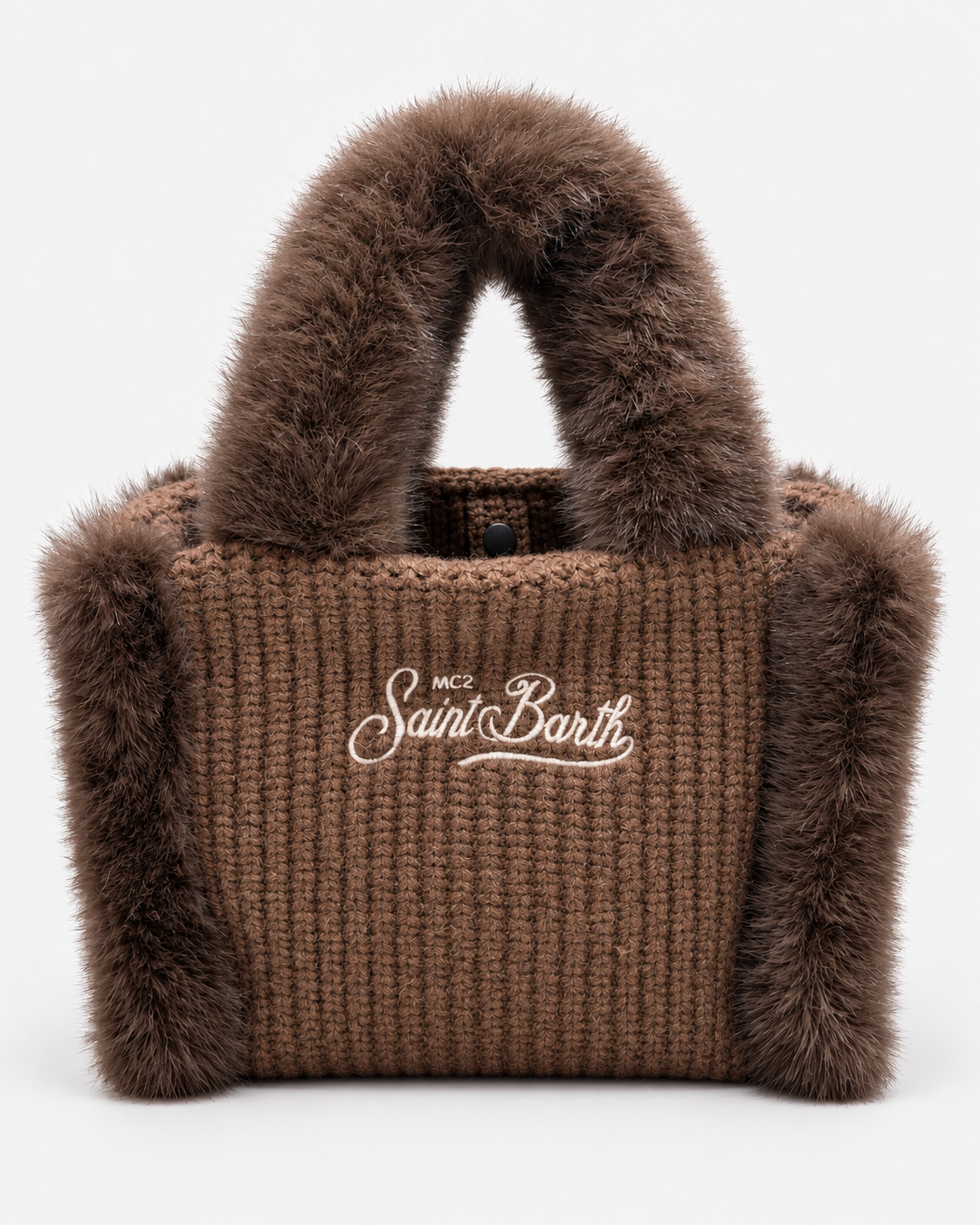 MC2 Saint Barth Borsa Donna Vanity Mini in Maglia Marrone