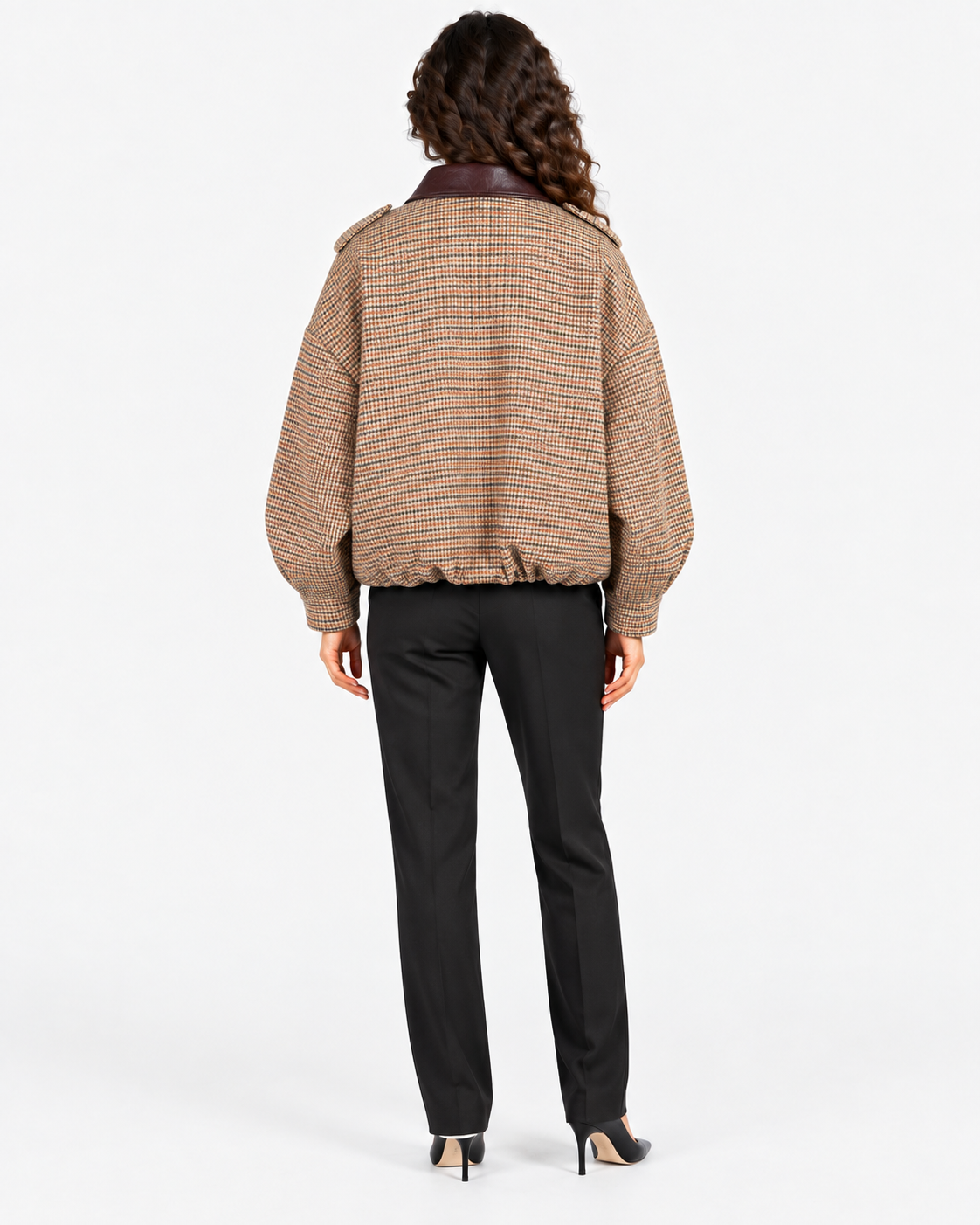 Imperial Giubbotto Donna a Quadri Beige e Cammello