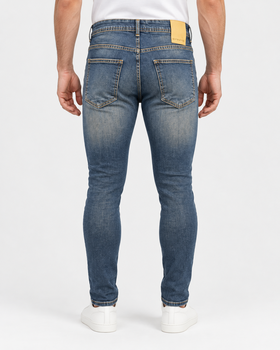Ernys Jeans uomo blu 5 tasche in cotone stretch