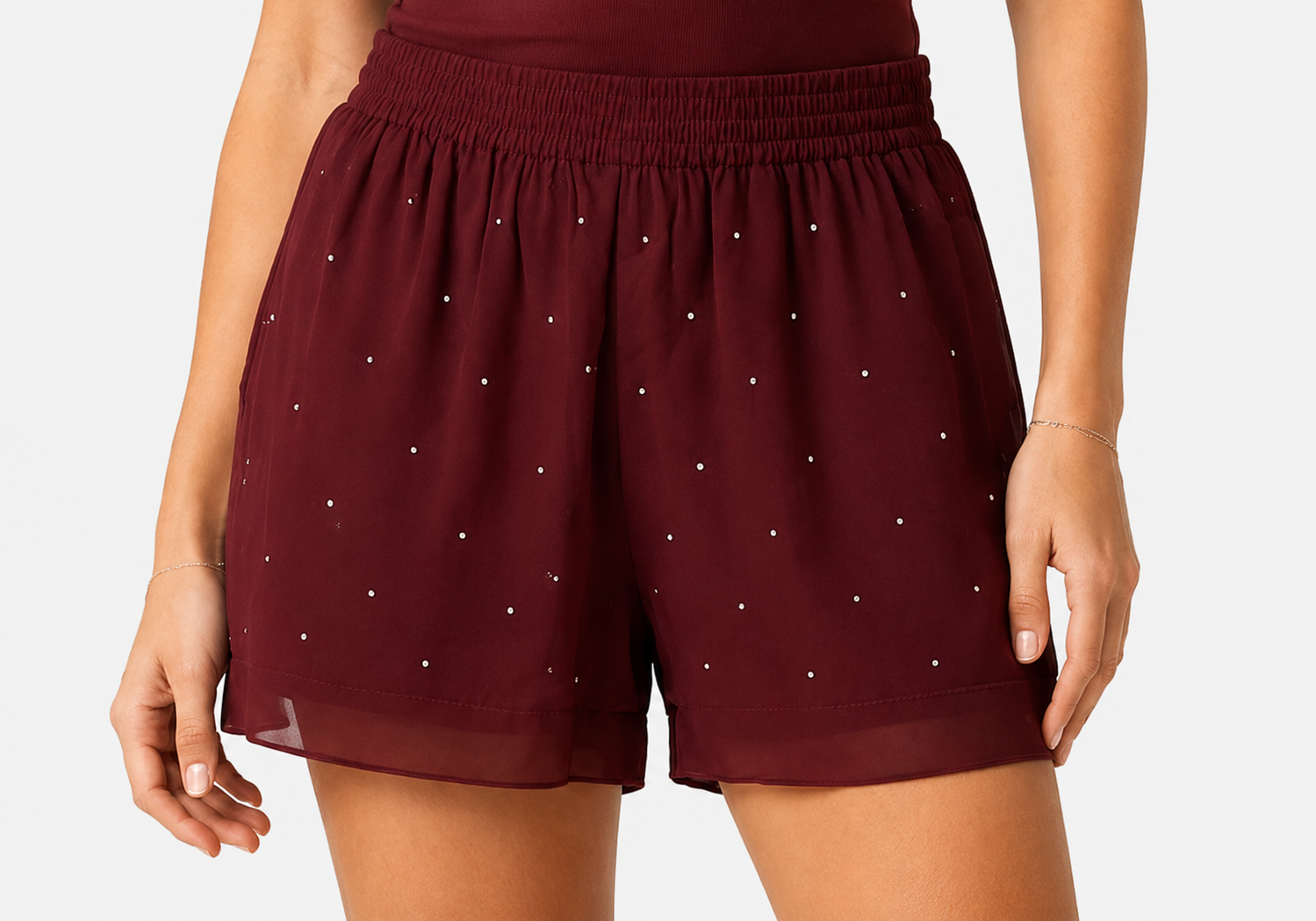 PANTALONCINO MEAVE GEORGETTE STRASS