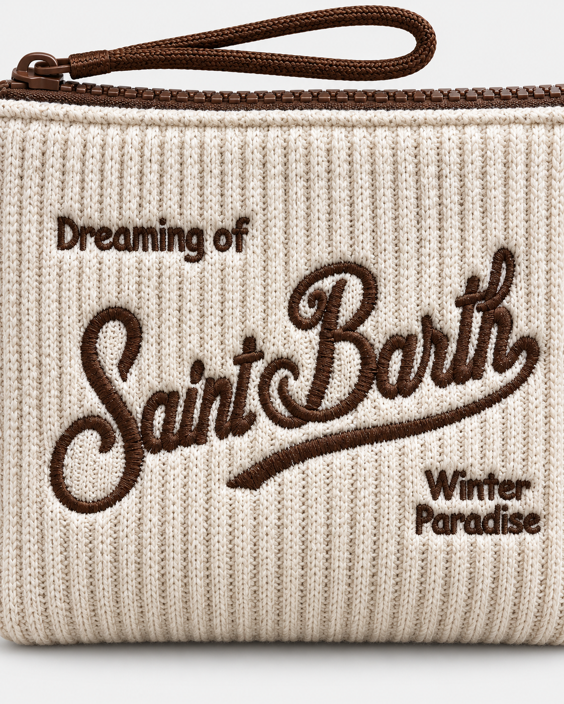 MC2 Saint Barth Pochette Donna Aline Tricot Panna a Coste