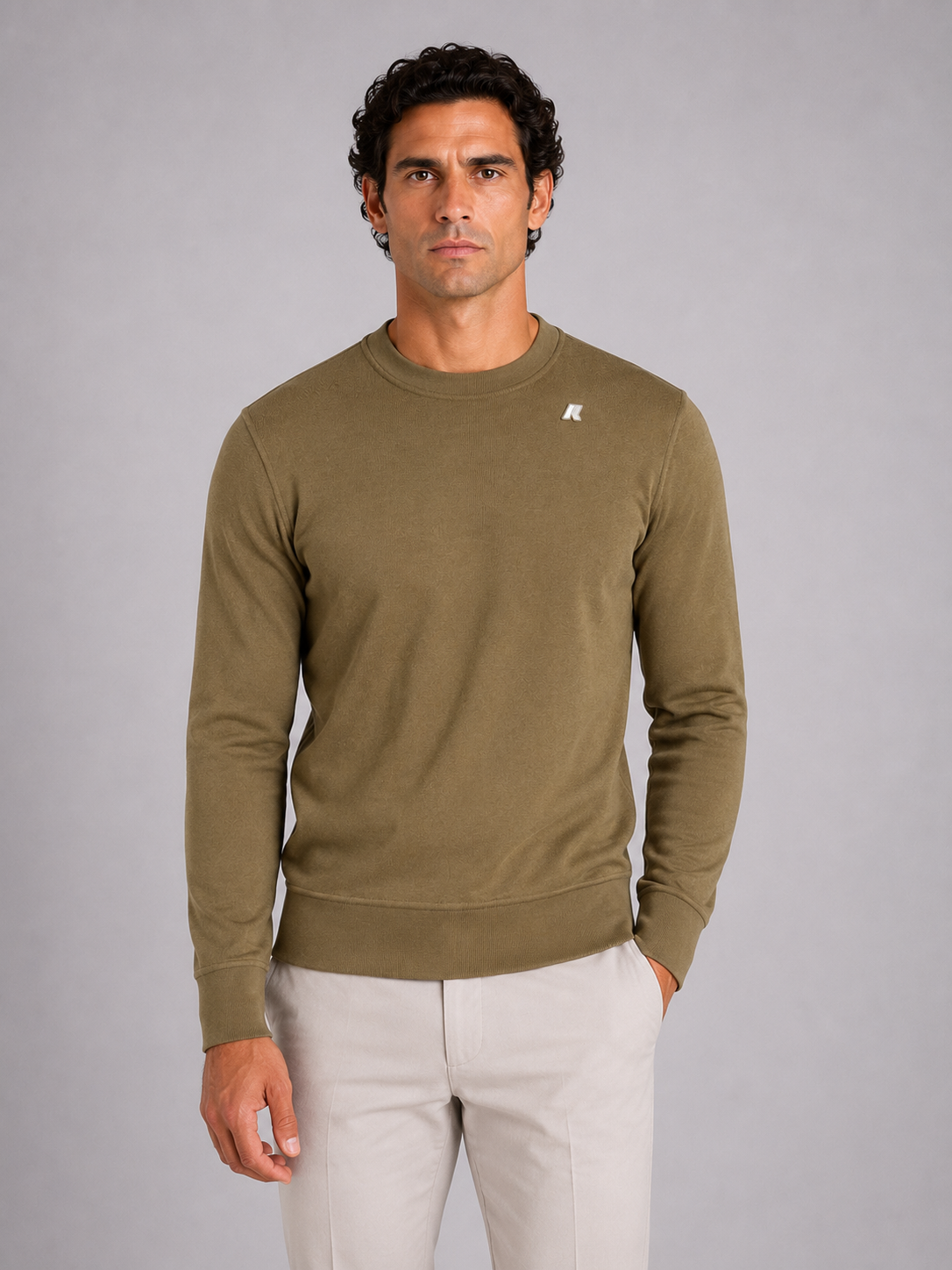 Felpa garzata Baptiste Heavy Fleece green army