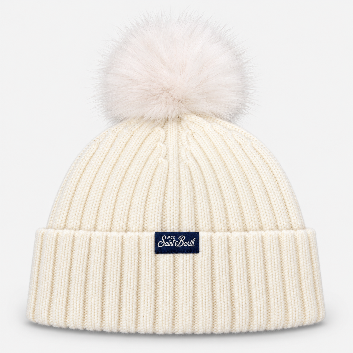MC2 Saint Barth Cappello Donna Wengen Queen Panna con Pompon