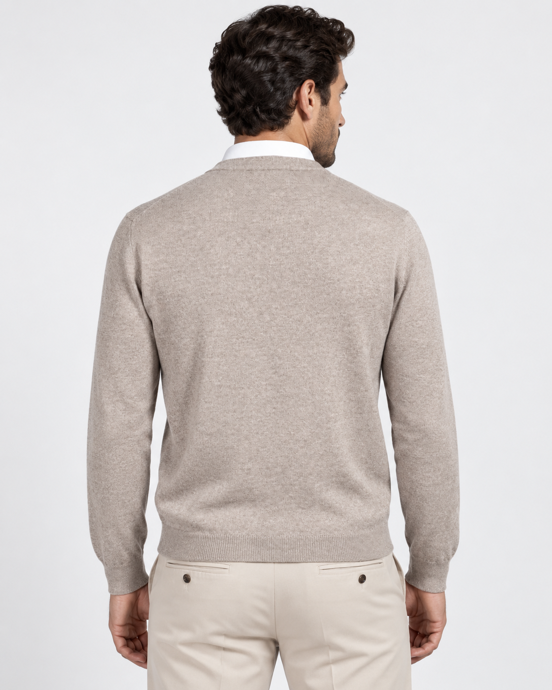 Gran Sasso Cardigan uomo in lana tortora