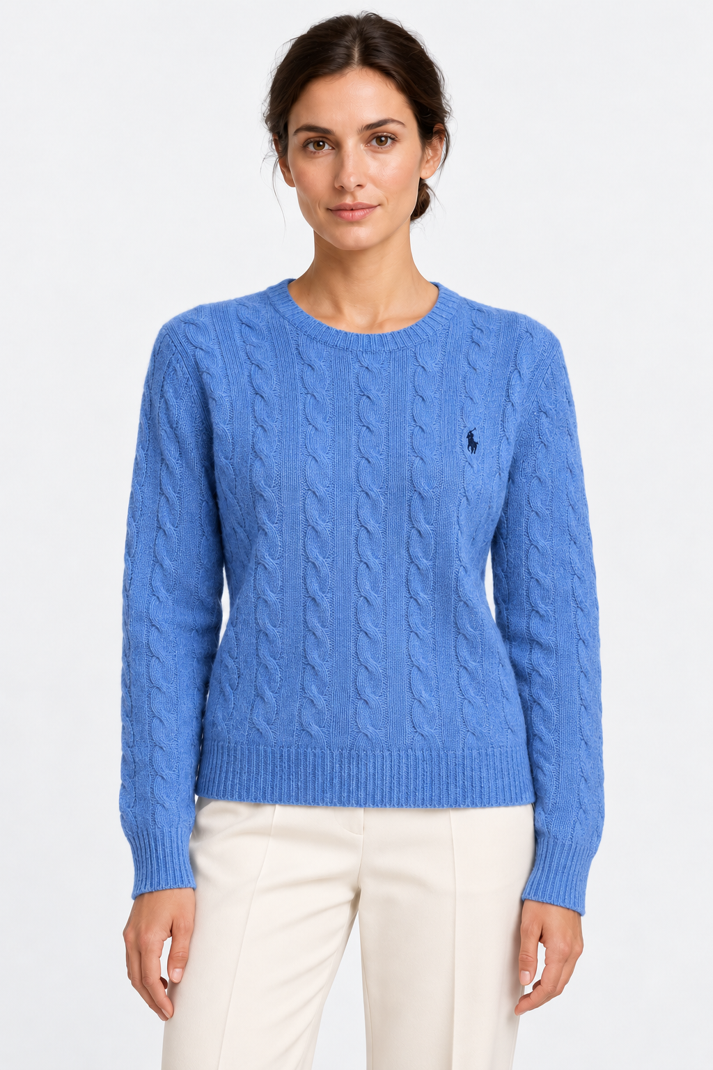 polo ralph lauren Maglione girocollo in lana e cashmere a trecce