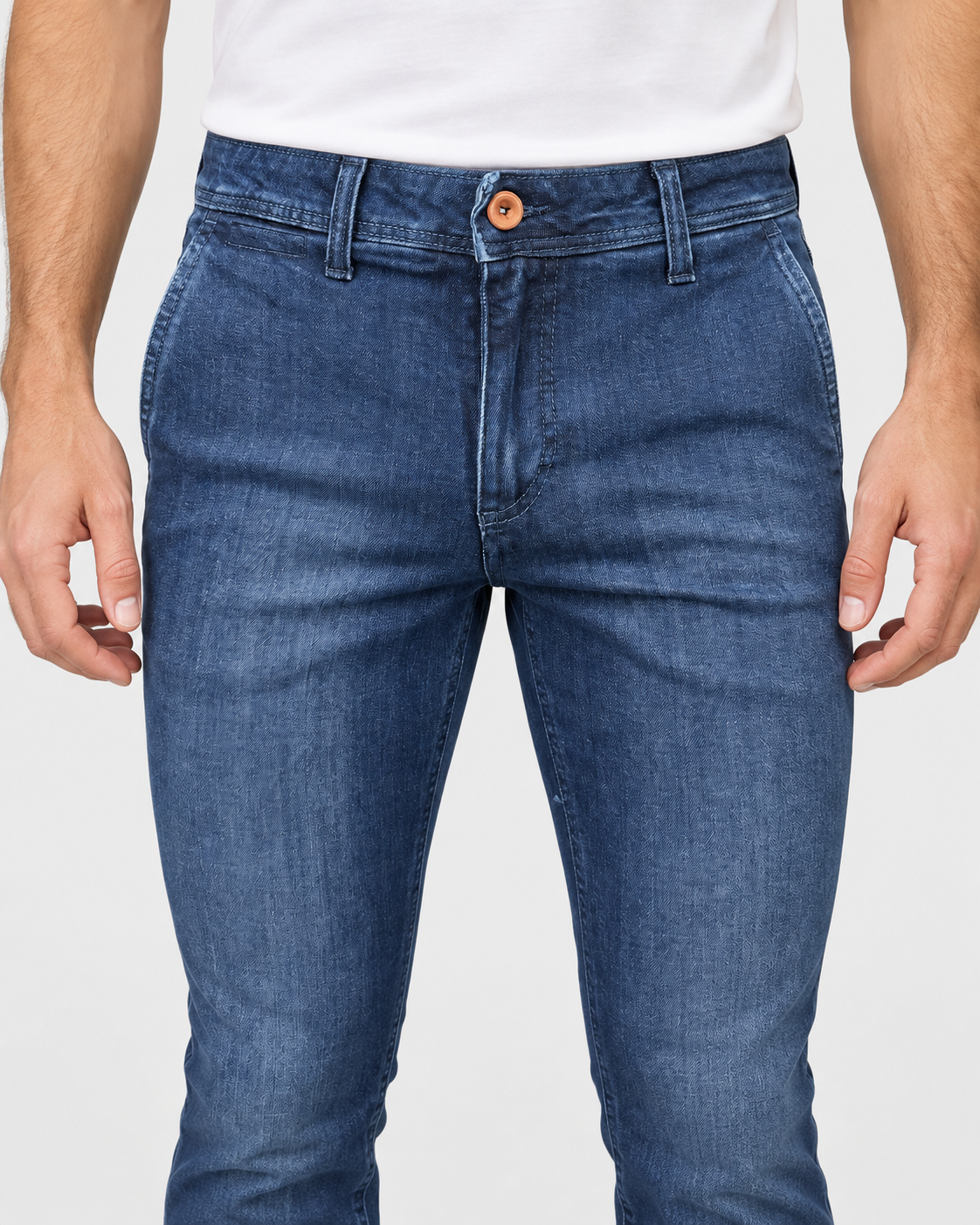 Ernys Jeans uomo blu in cotone stretch con tasca America