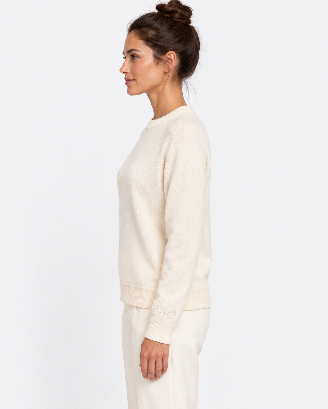 MC2 Saint Barth Maglia Donna Girocollo in cashmere Avorio