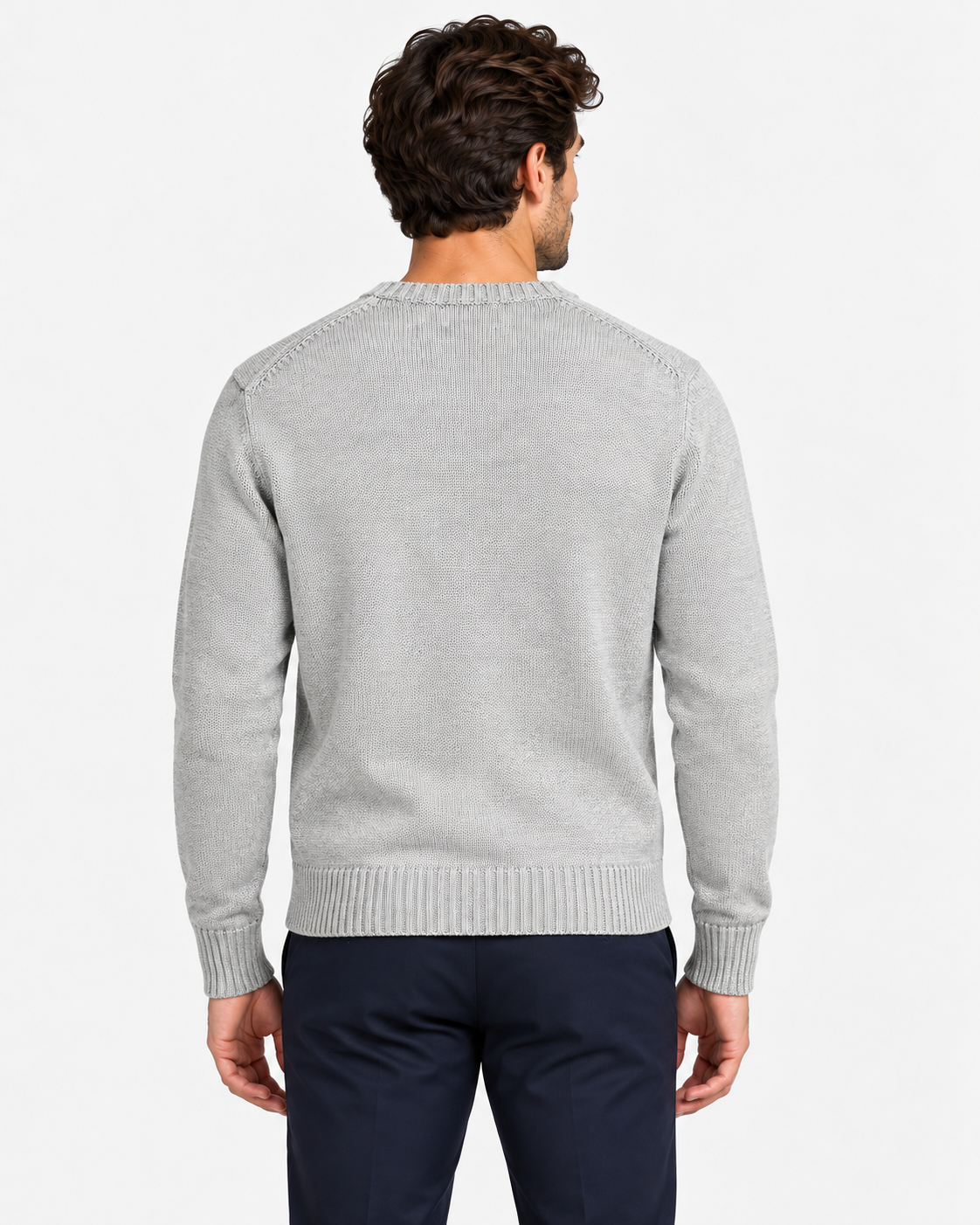 Polo Ralph Lauren Maglione Uomo Girocollo in Cotone Grigio