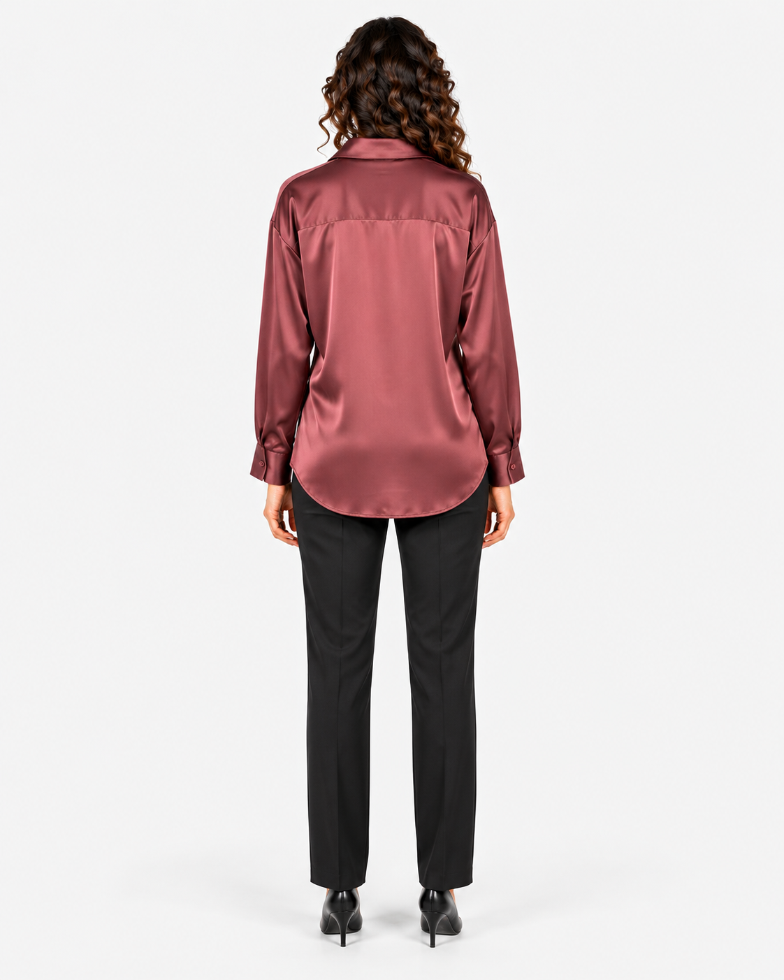 Imperial Camicia Donna Plum noir in Raso