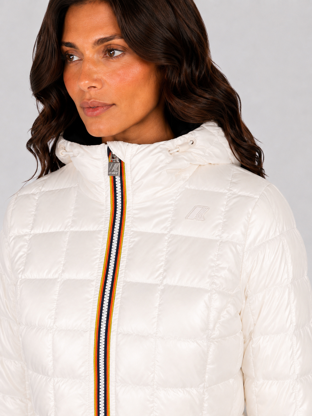 K-Way Giubbino donna 3/4 Denise St Thermo Double reversibile black pure-white natural