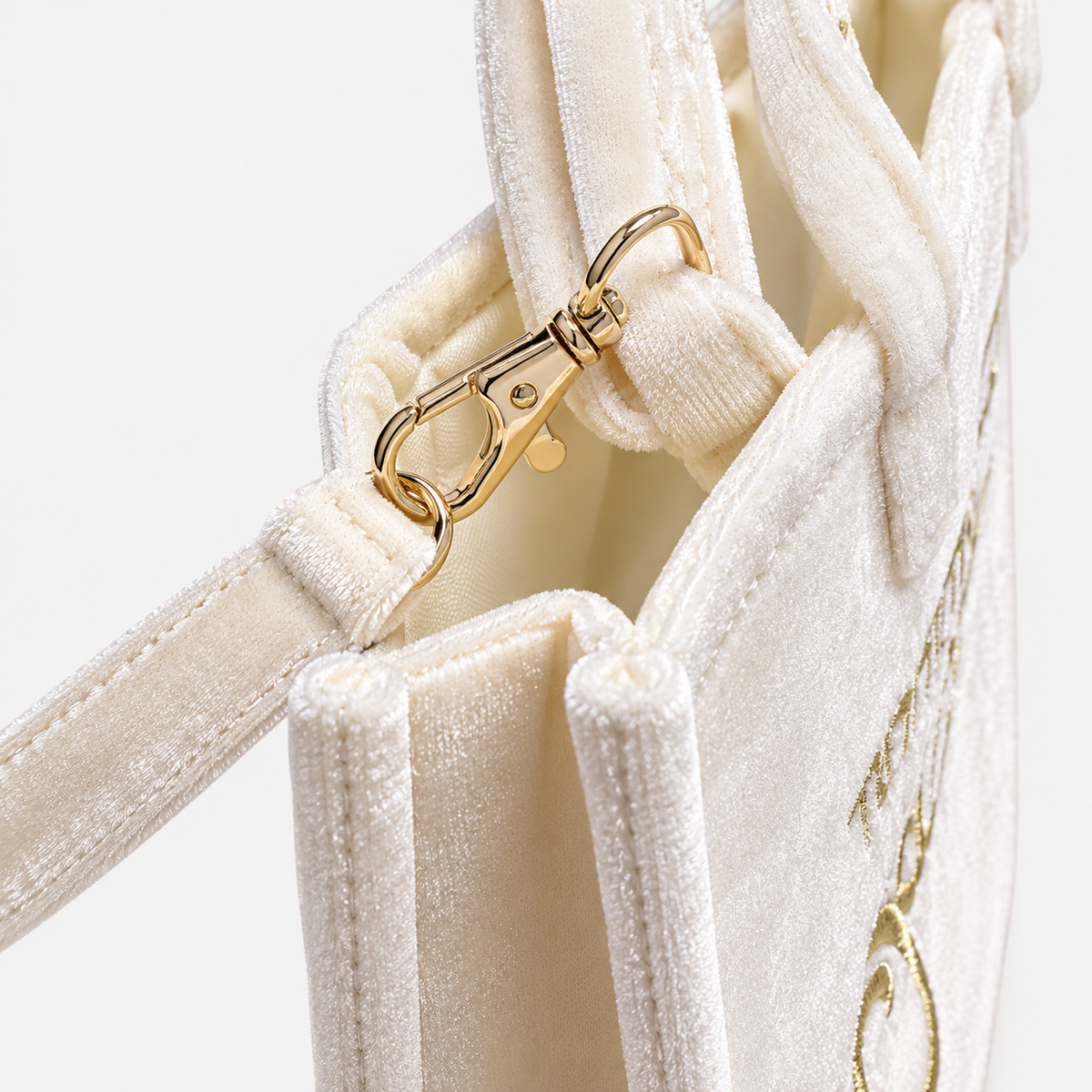 MC2 Saint Barth Phone Bag Donna in Velluto Panna con Tracolla