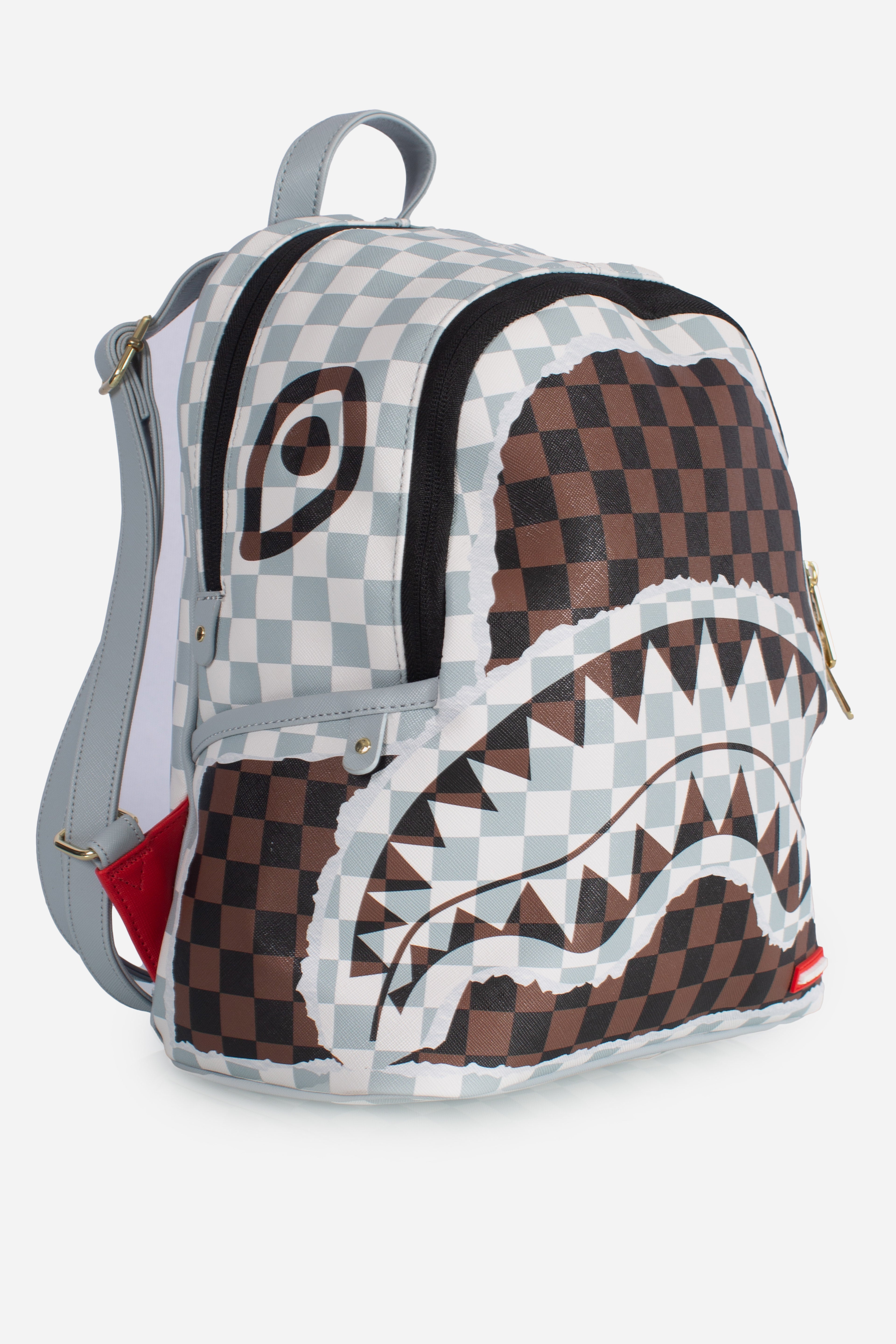 Zaino piccolo cream brown tear check savage white