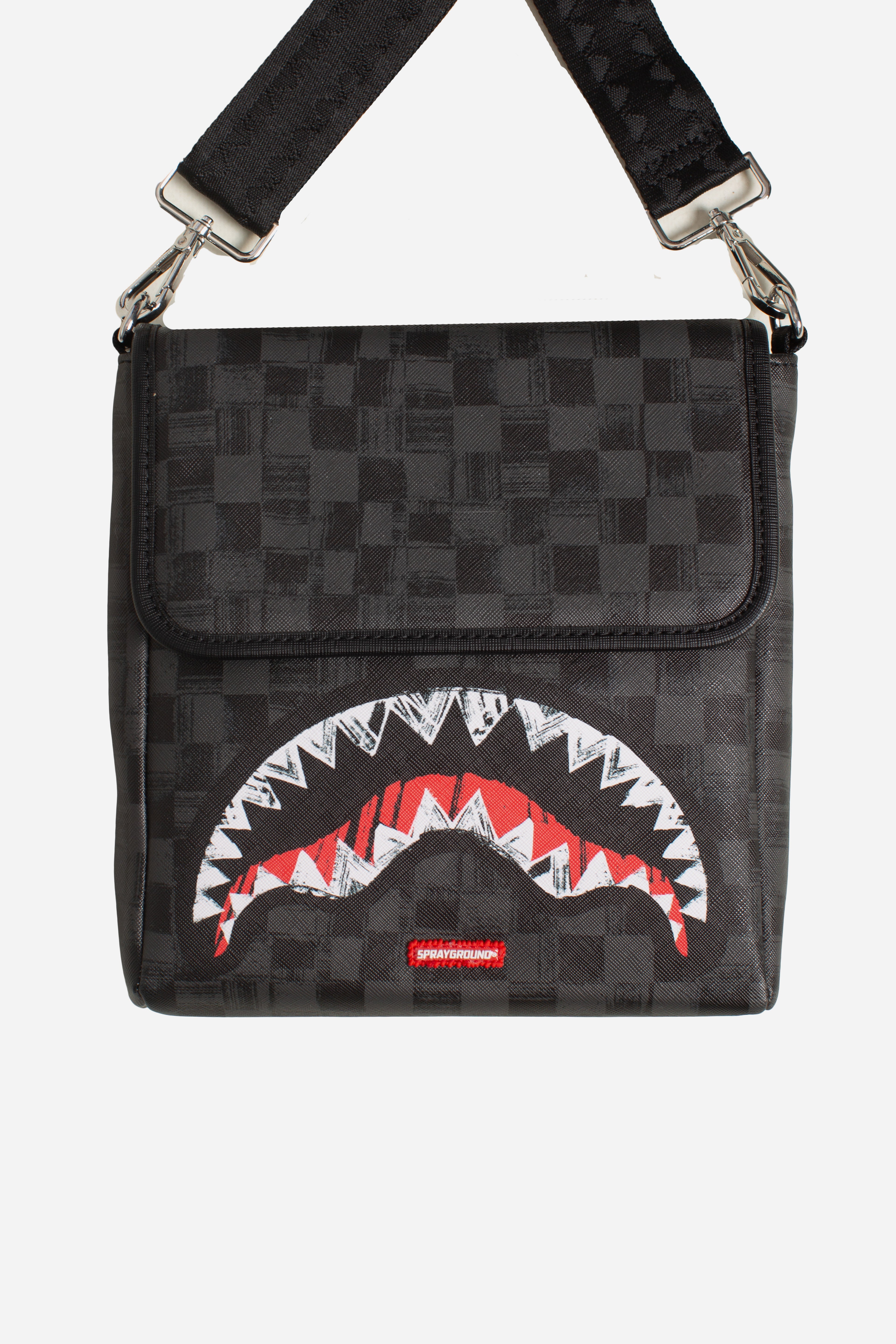 Borsello tracolla scribble shark messanger black