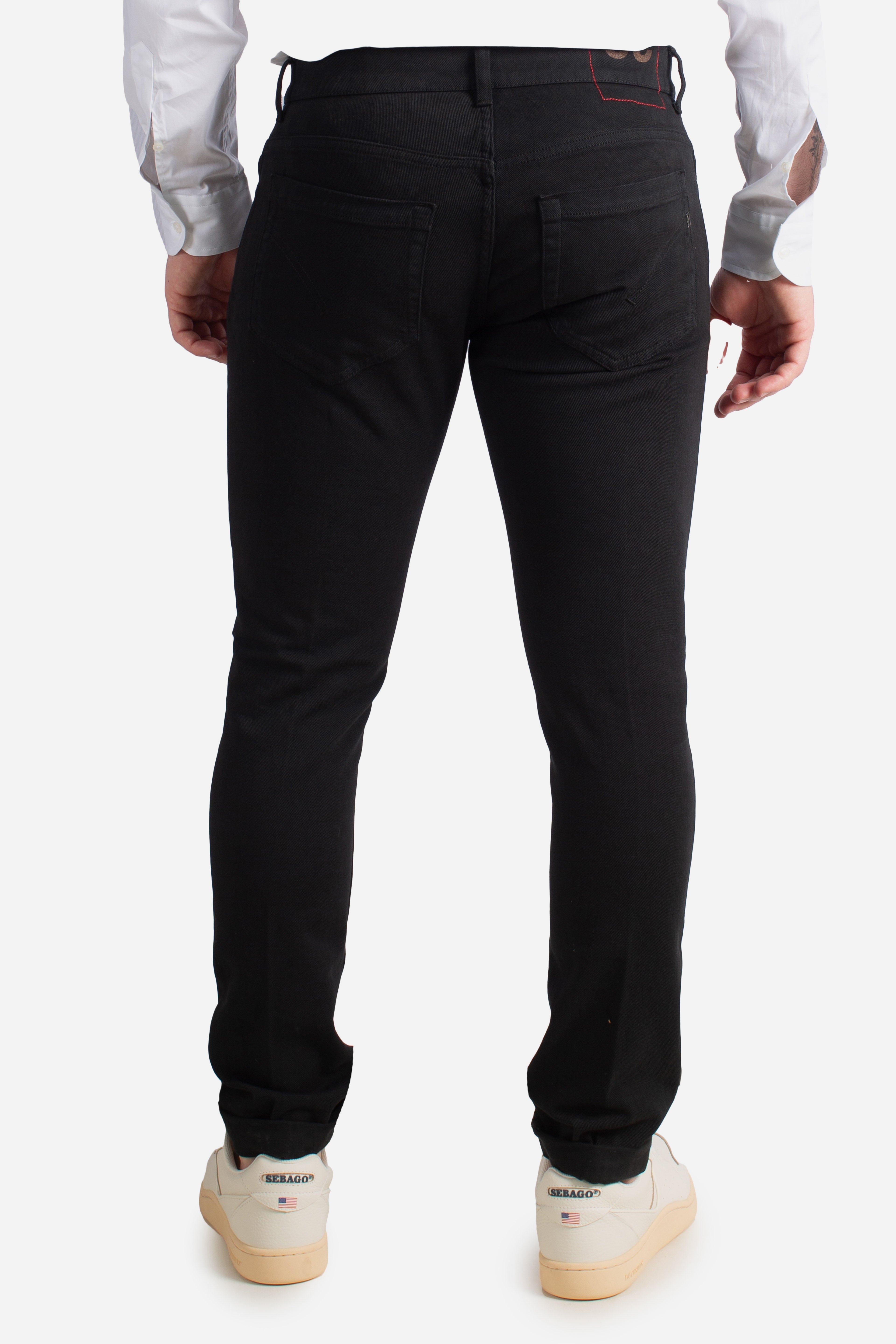 Jeans 5 tasche skinny George in bull bluesign stretch 11 oz nero