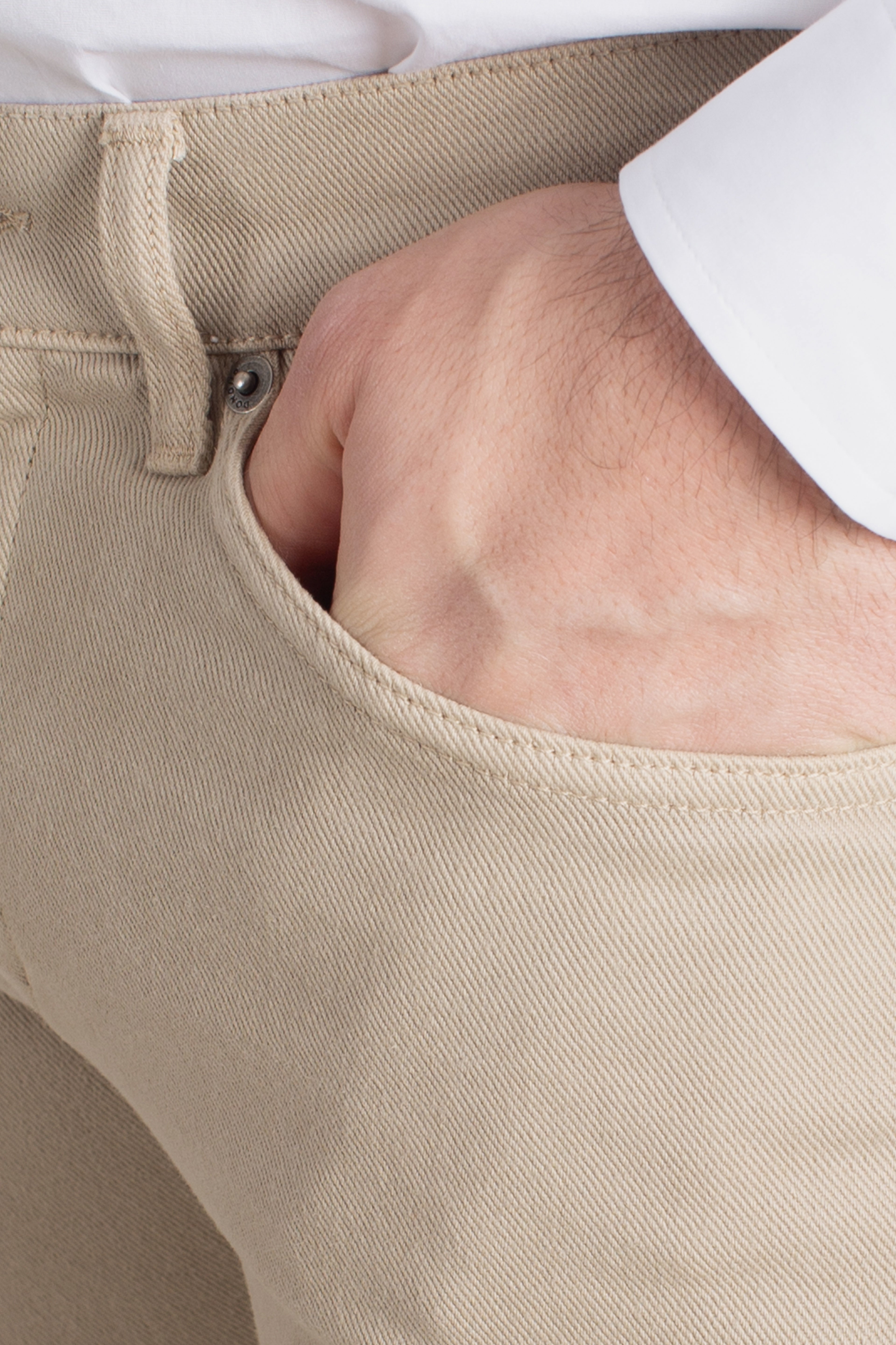 Jeans 5 tasche skinny George in bull bluesign stretch 11 oz sabbia