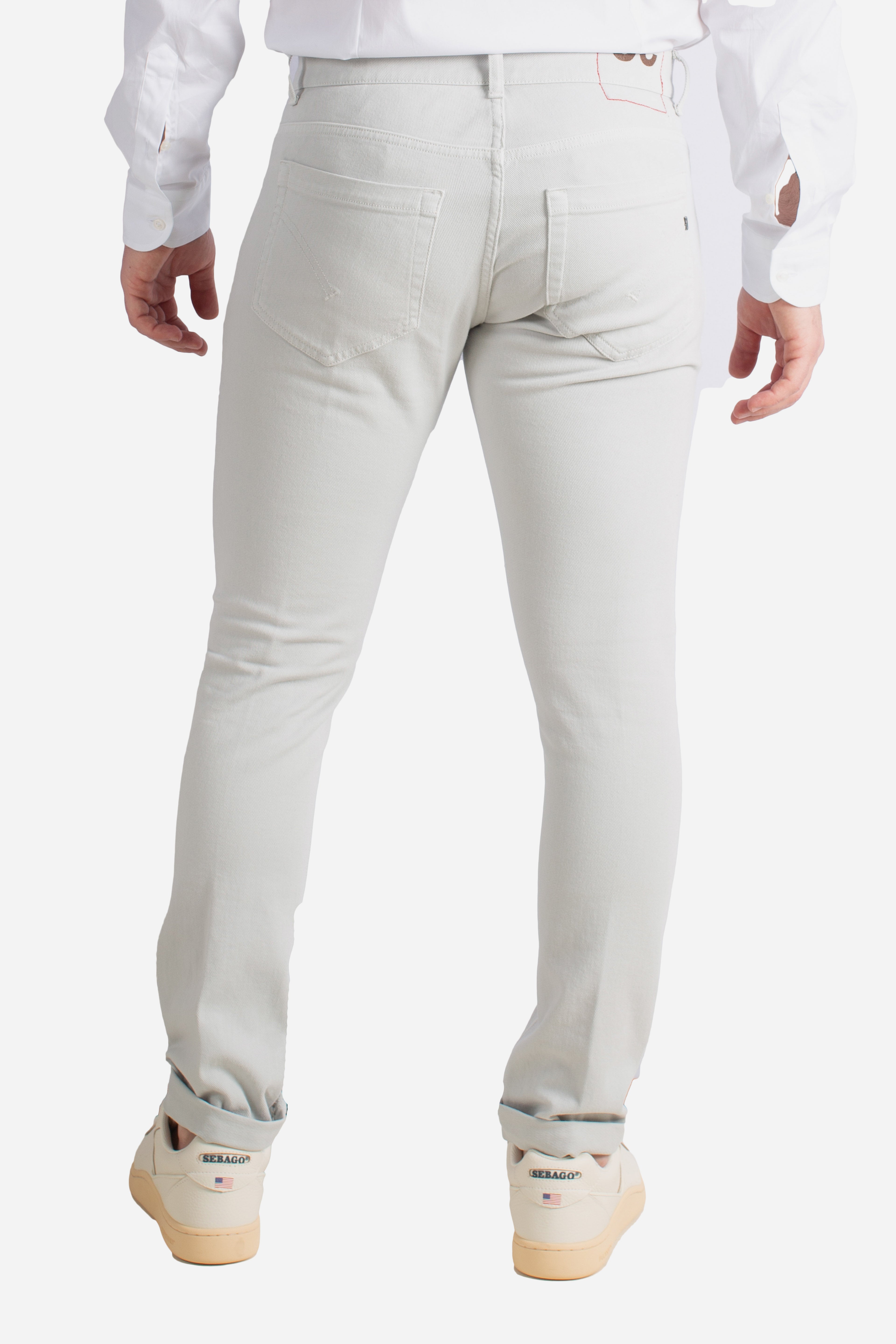 Jeans 5 tasche skinny George in bull bluesign stretch 11 oz cristallo