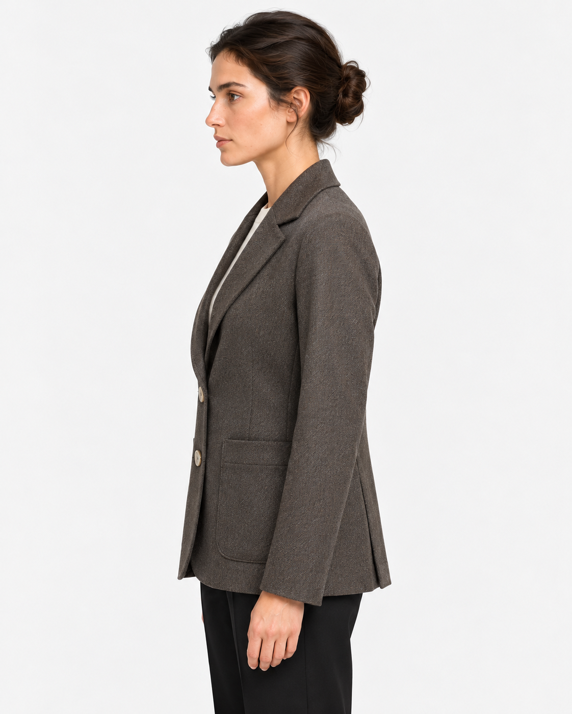 Gran Sasso Giacca Donna Testa di Moro in Lana Vergine e Cashmere