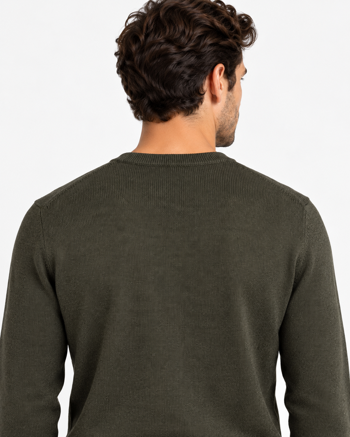 Gran Sasso Maglia Uomo Girocollo in Lana Verde Bosco