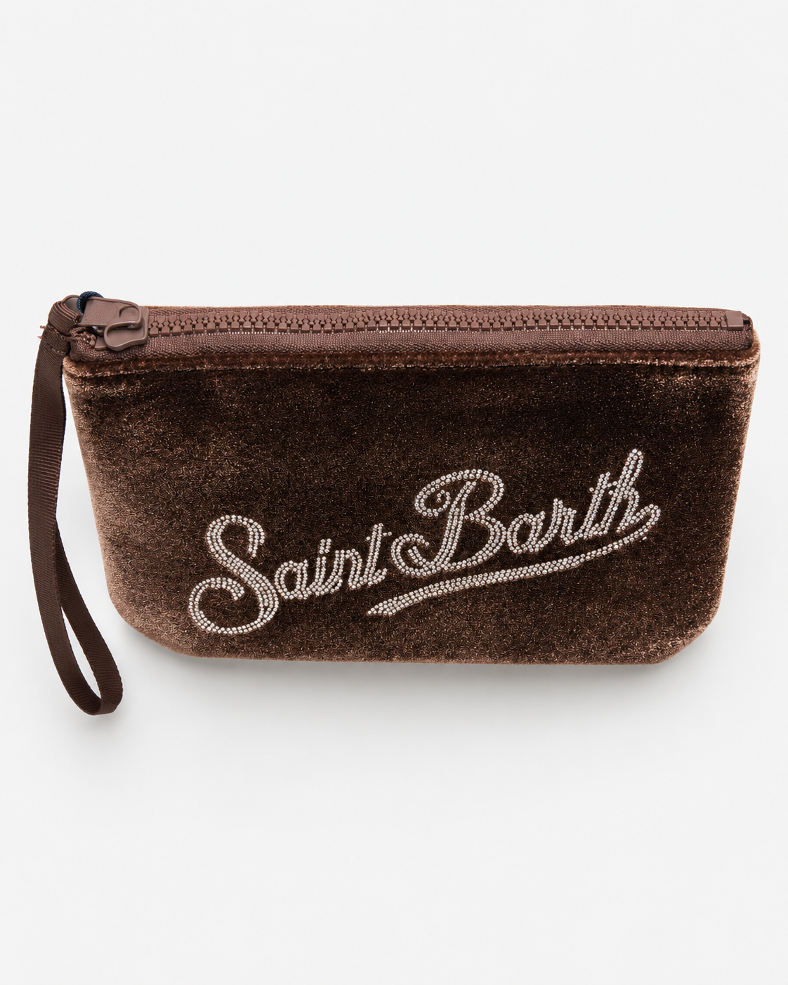 MC2 Saint Barth Pochette Donna Aline Velvet Strass Marrone