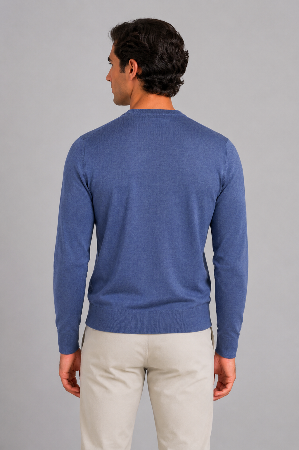 Maglia Sebastien merino blue avion melange