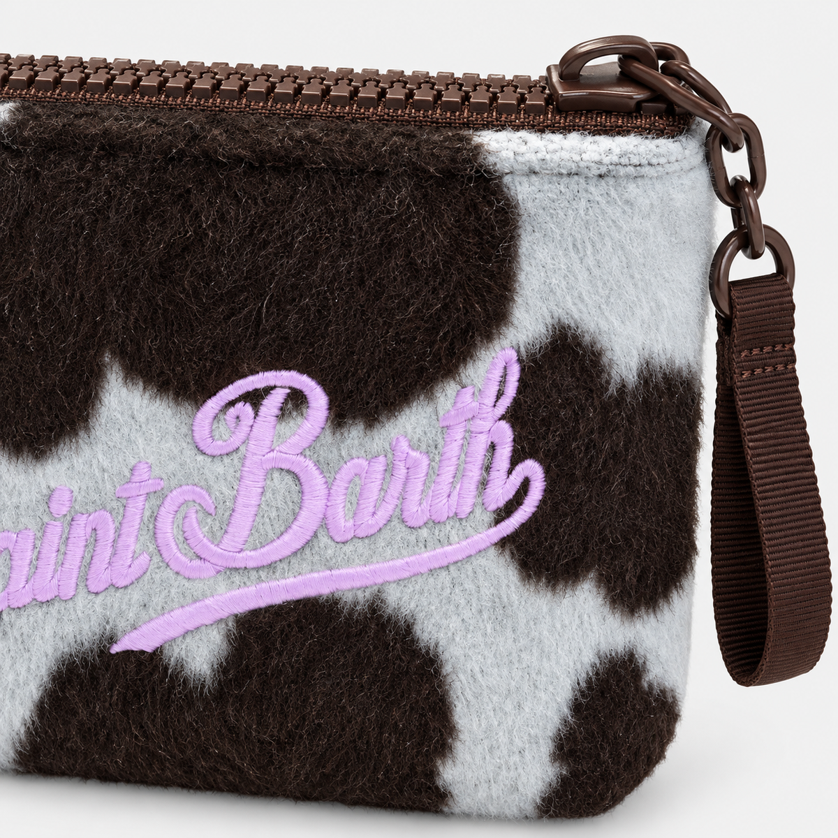 MC2 Saint Barth Pochette Donna Aline Mini Felt Cow Azzurra