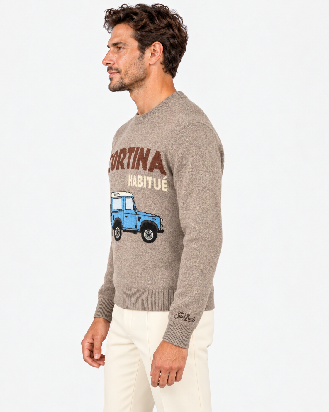 MC2 Saint Barth Maglia Uomo Car Cortina Tortora