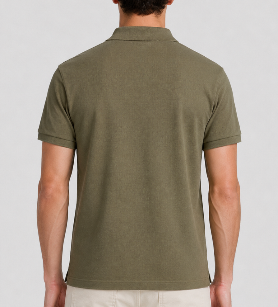 Polo iconica in piqué Custom Slim-Fit green