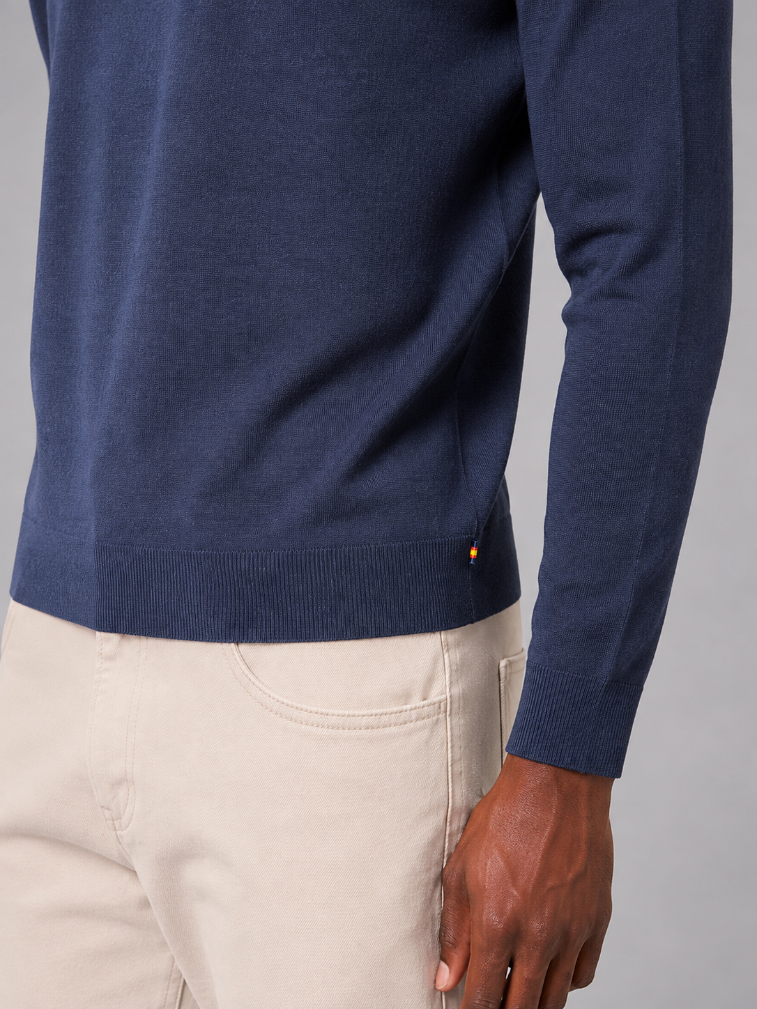 K-way maglia sebastien wool silk cashmere blue depth