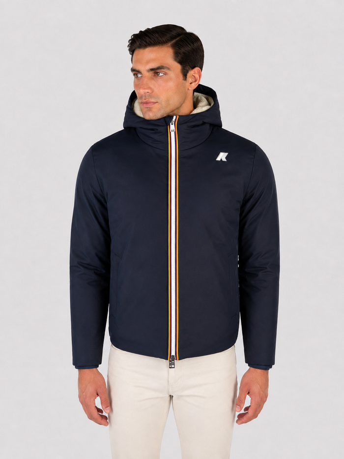 K-Way Jack Light Spancer Fur Double giacca reversibile uomo Blue Depth – Fur