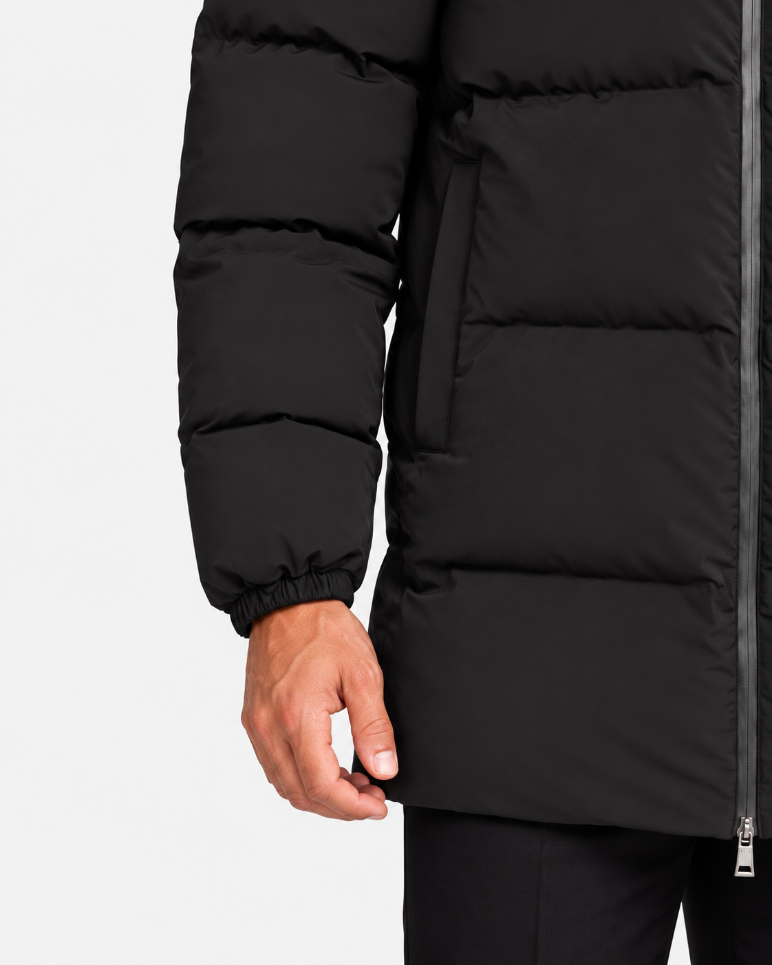 Herno Giacca lunga uomo New Impact nera con cappuccio