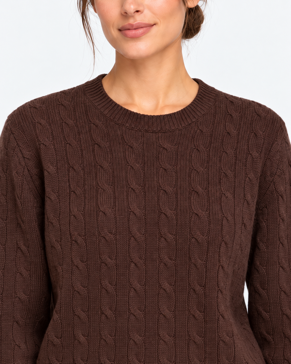 MC2 Saint Barth Maglia Donna Sorbonne a Trecce in Lana Marrone