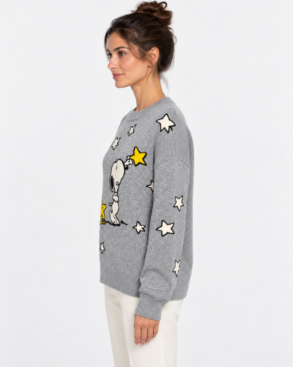 MC2 Saint Barth Maglia Donna Tessa Peanuts Grigia con Snoopy e Stelle