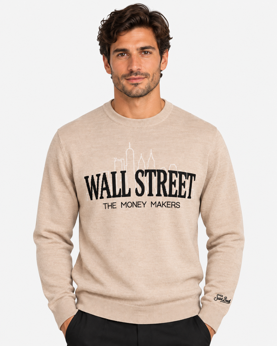 MC2 Saint Barth Maglia Uomo Wall Street Beige
