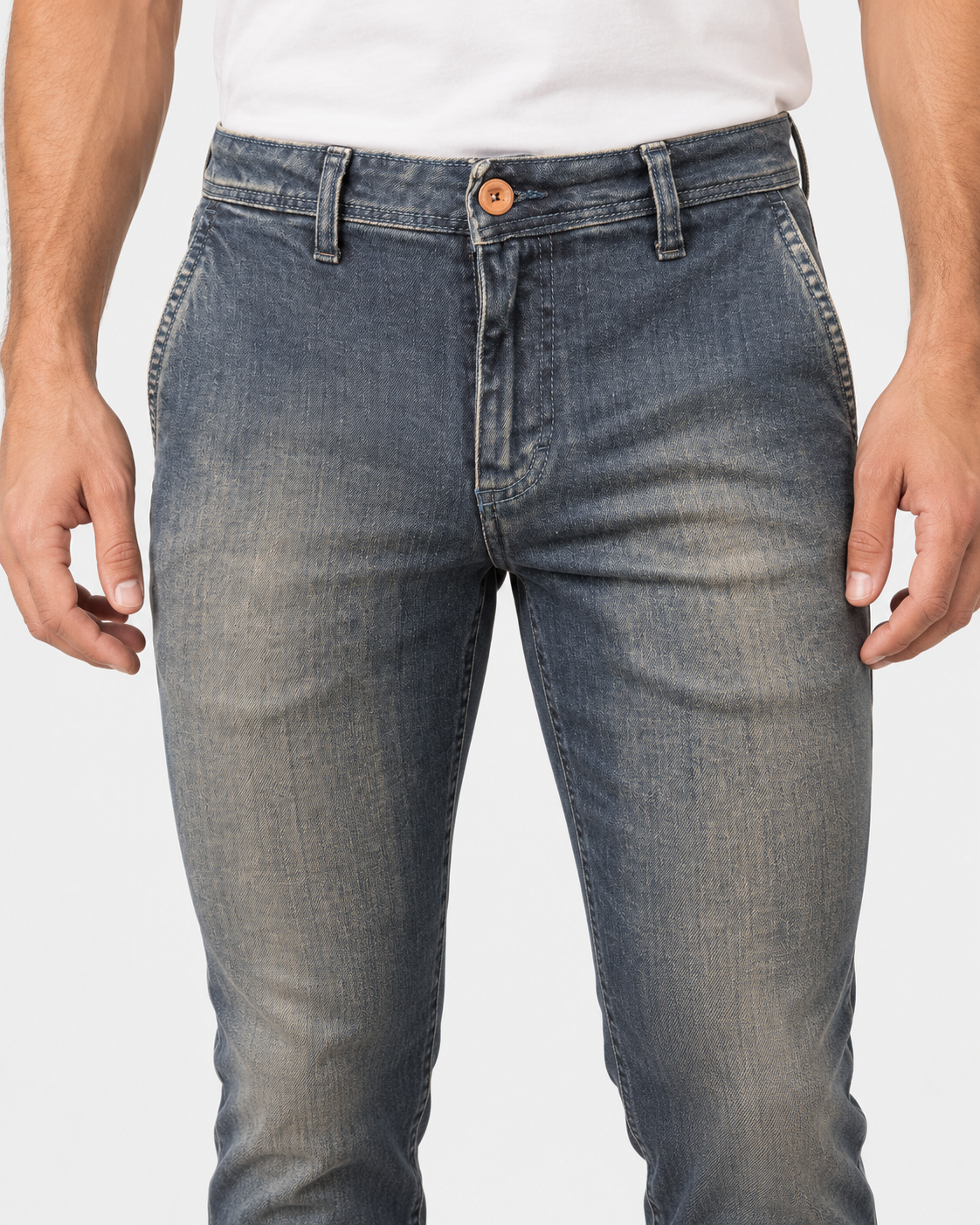 Ernys Jeans uomo blu in cotone stretch con tasca America