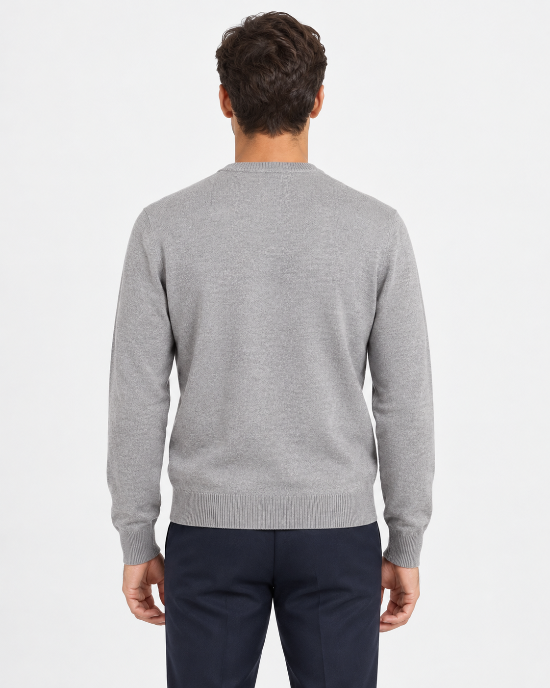 Fay Pull Girocollo Uomo in Lana Merinos grigio