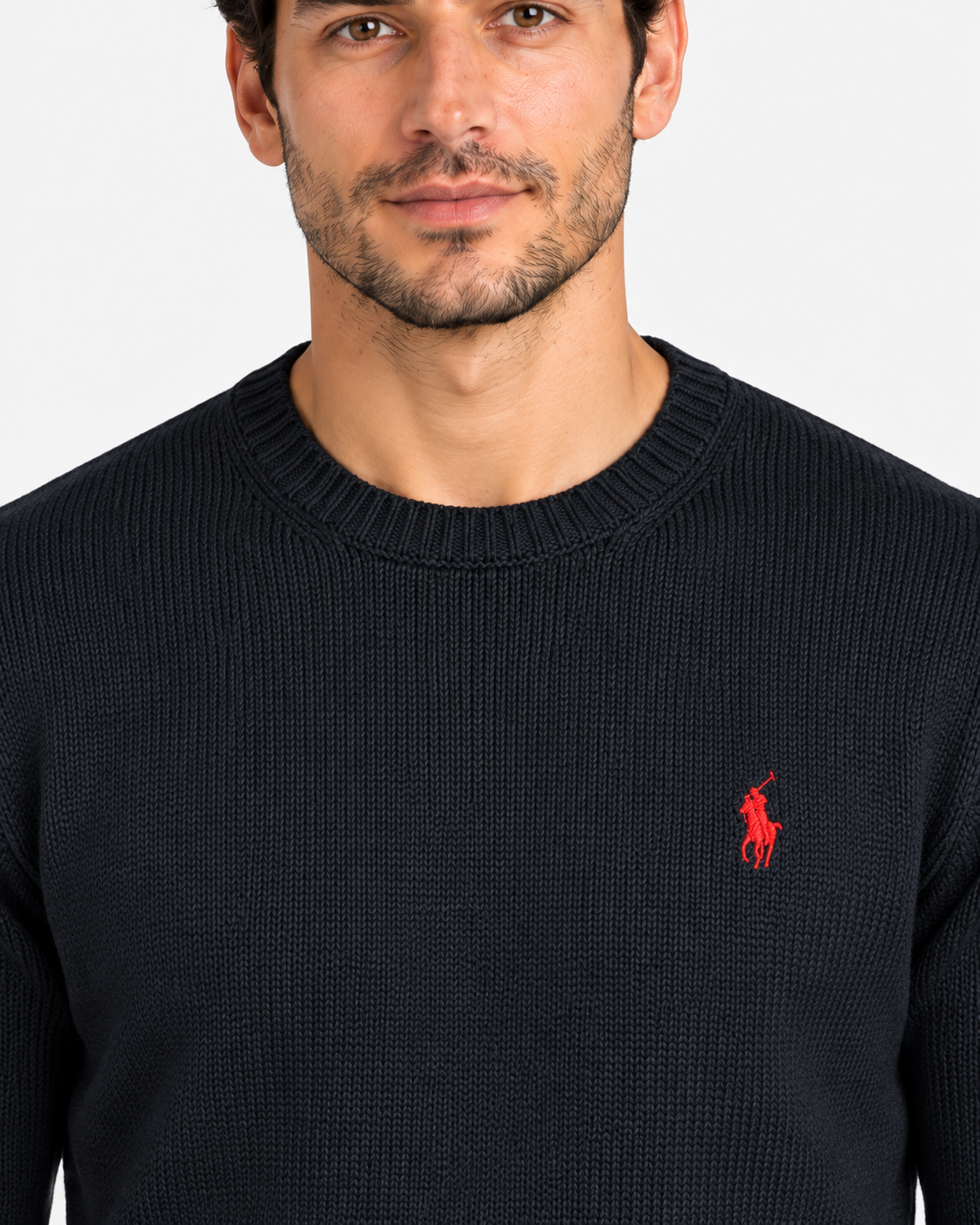 Polo Ralph Lauren Maglione Uomo Girocollo in Cotone Black