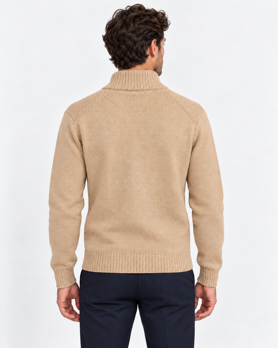 Polo Ralph Lauren Maglione Uomo Mezza Zip in Cotone Brown