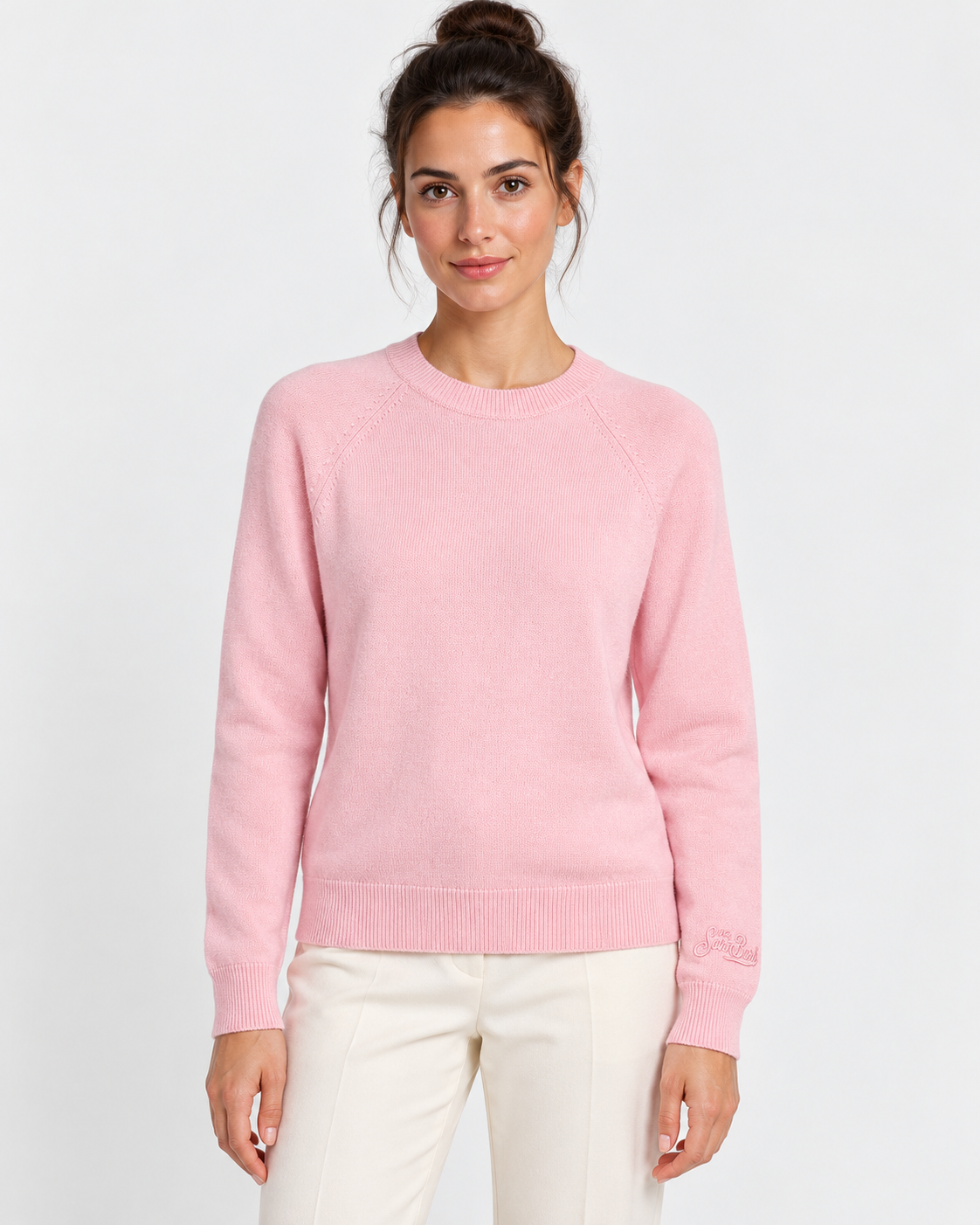 MC2 Saint Barth Maglia Donna Girocollo in Cashmere Rosa