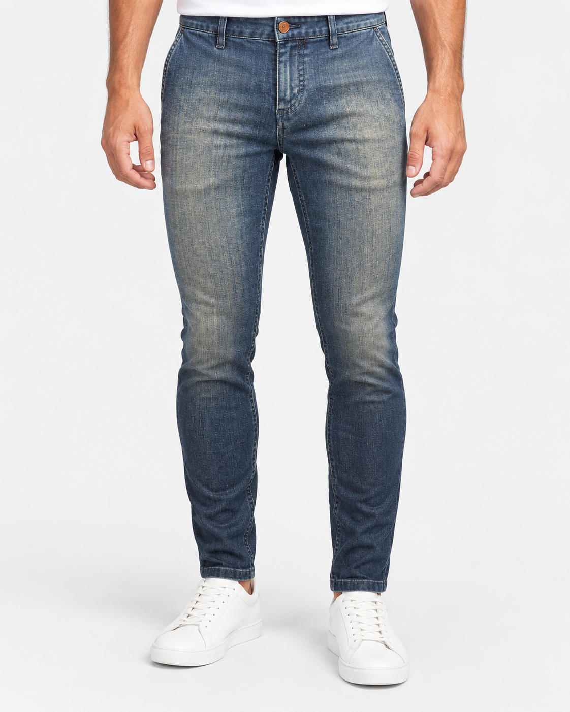 Ernys Jeans uomo blu in cotone stretch con tasca America
