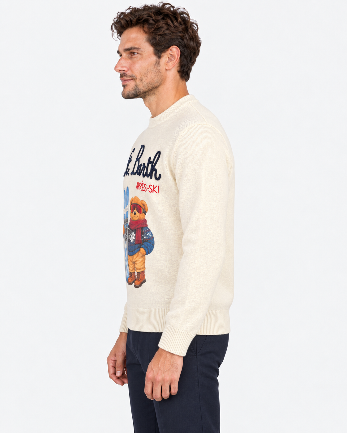 MC2 Saint Barth Maglia Uomo Teddy Après Speed Panna