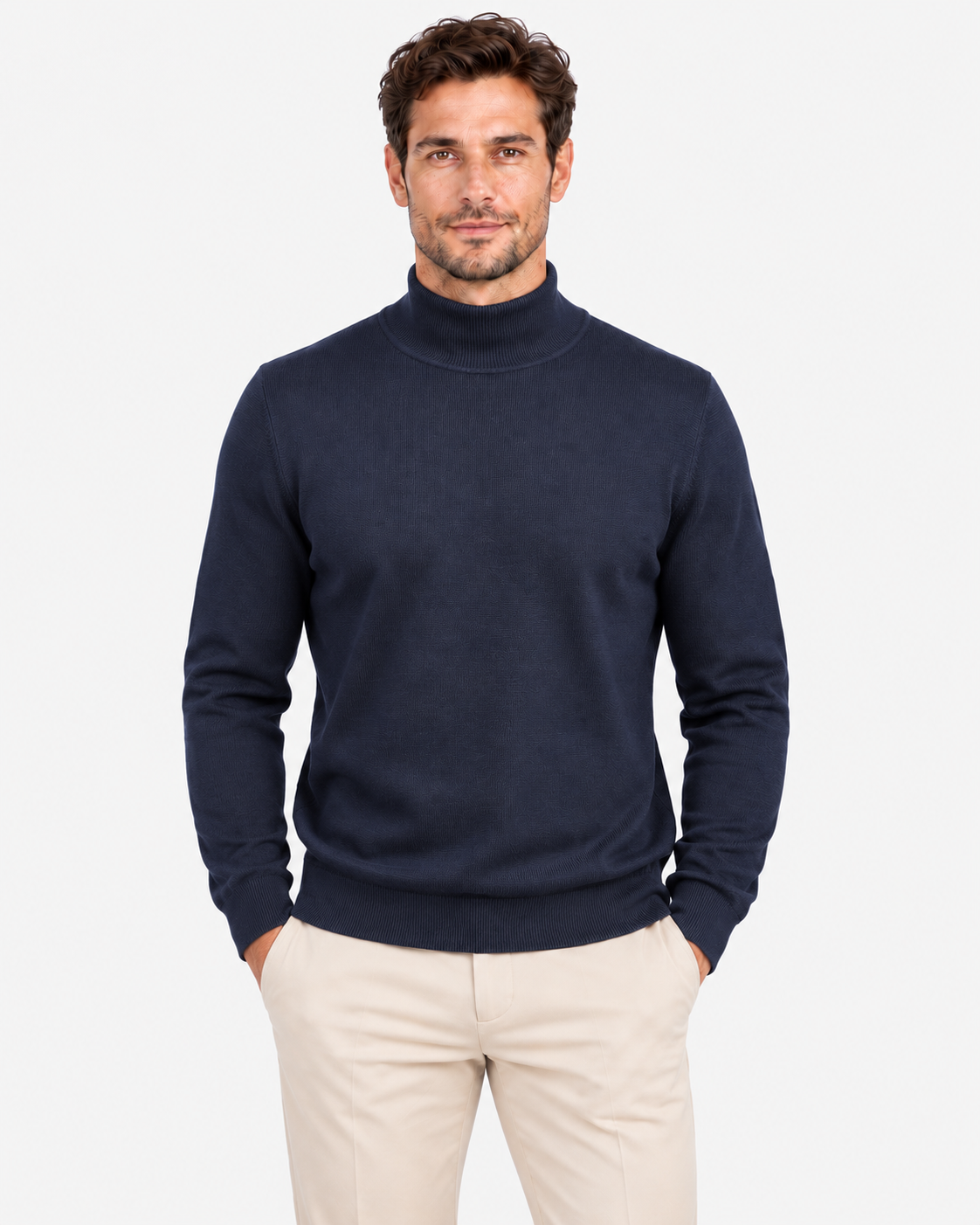 Gran Sasso Dolcevita Uomo in Lana Blu