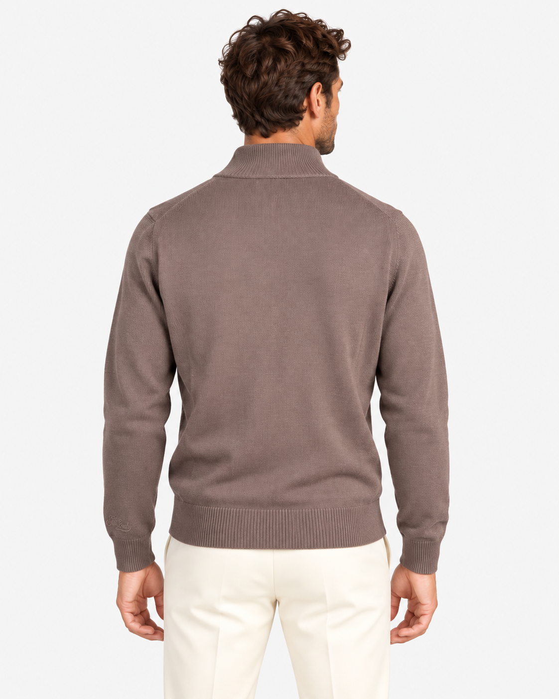 MC2 Saint Barth Cardigan Uomo Dark brown in Lana Merinos Extrafine