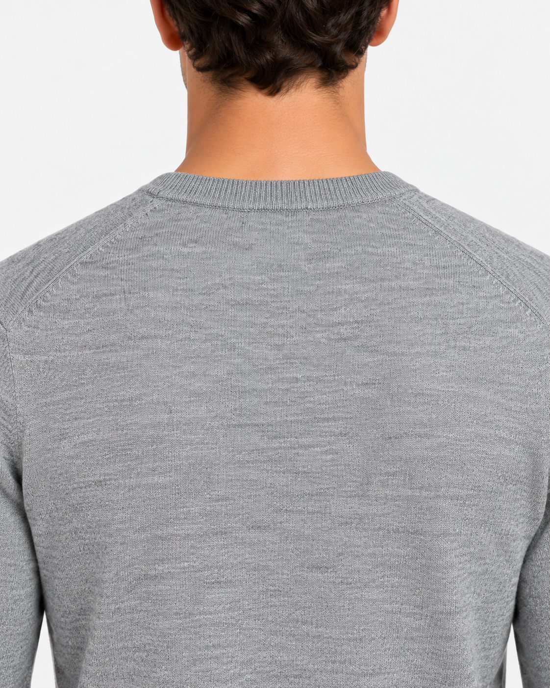 Polo Ralph Lauren Maglione Uomo Girocollo in Pura Lana Grigio Chiaro