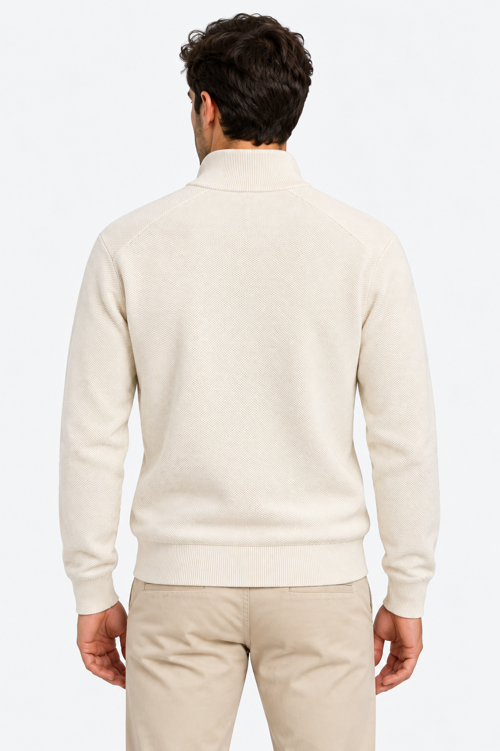 Polo Ralph Lauren Maglia Uomo Mezza Zip a Nido d’Ape Crema