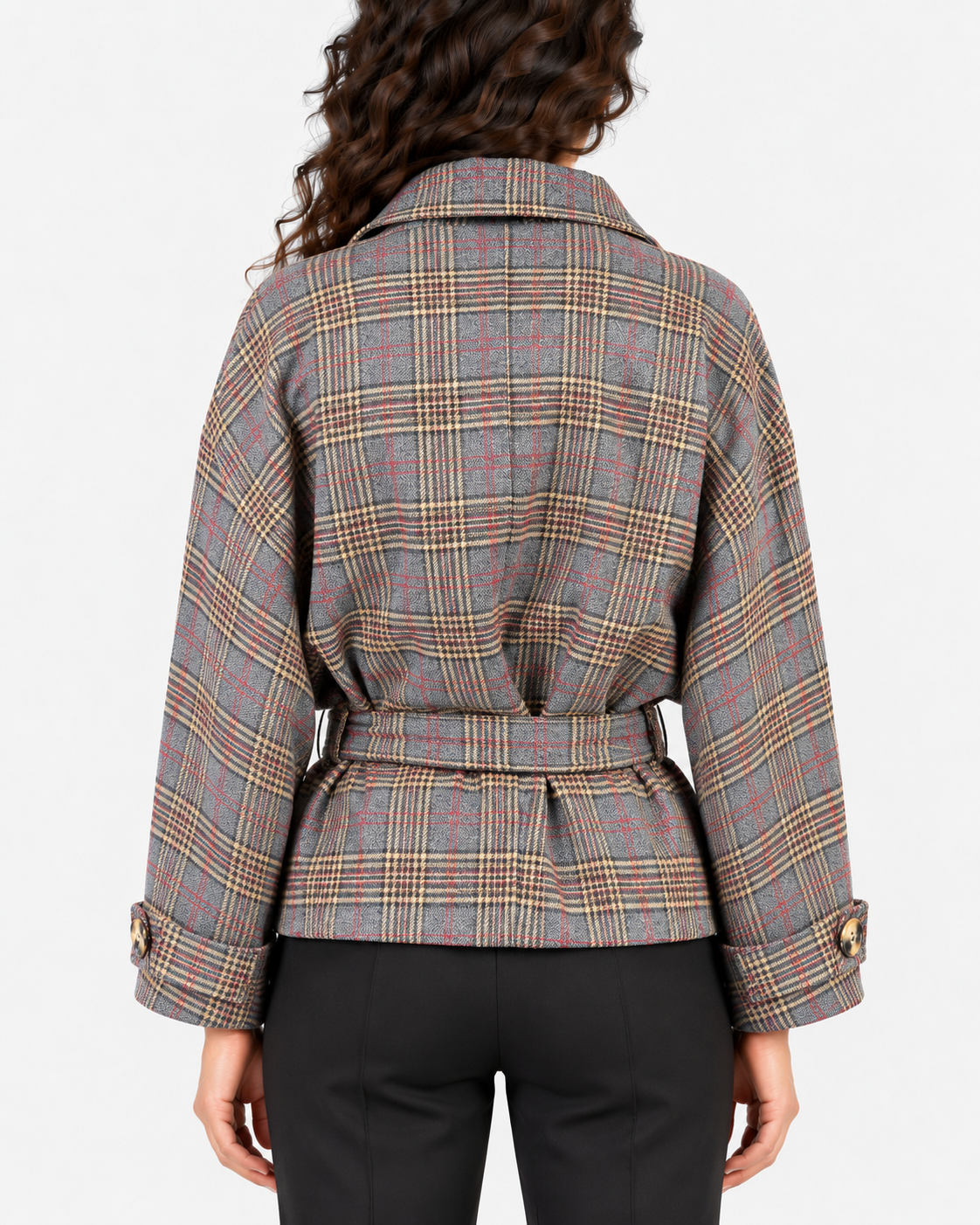 Imperial Giacca Donna Grigio Cammello a Quadri