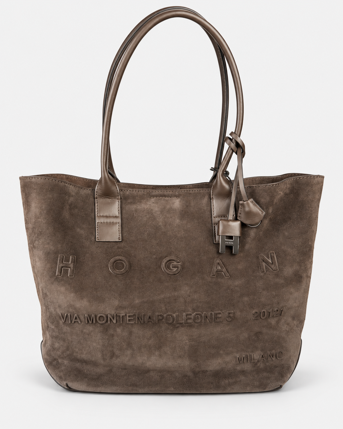 Hogan Borsa shopping Address piccola in suede marrone