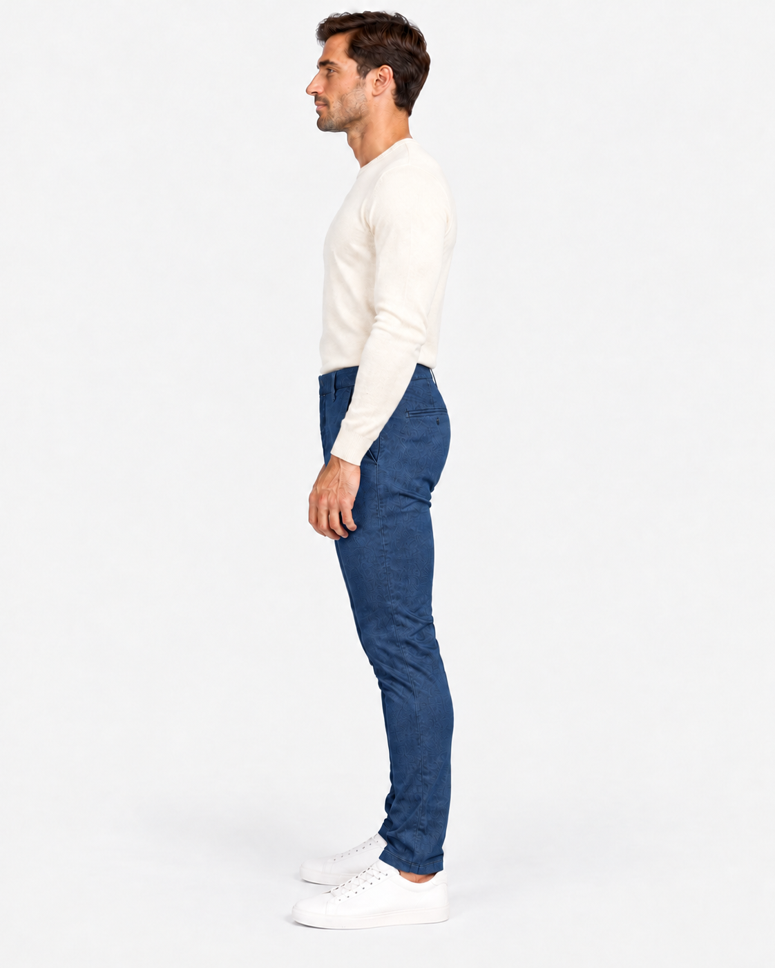 Dondup Pantalone Uomo Blu in Cotone Stretch
