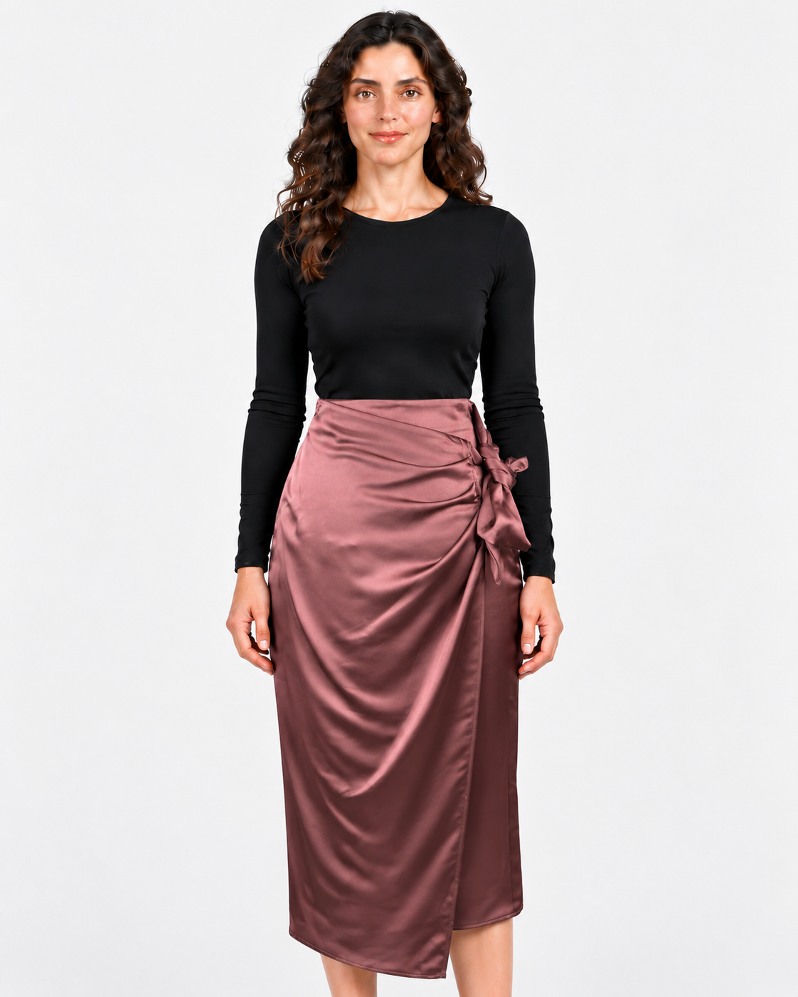 Imperial Gonna Donna Plum Noir in Raso